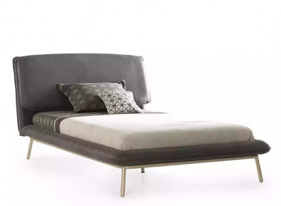 Bed frame bed 100 cm bed frame upholstered bed fabric gray youth bed